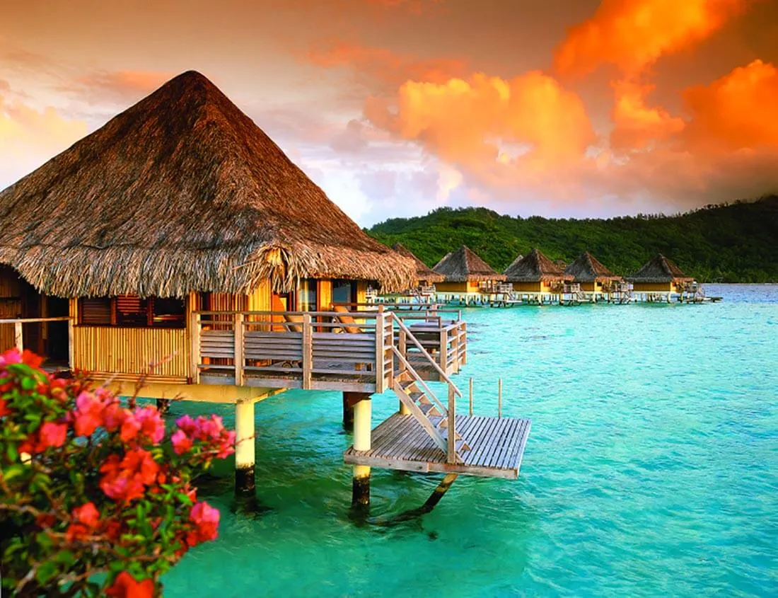 Bora Bora Summer Resort with Bungalows over the Water