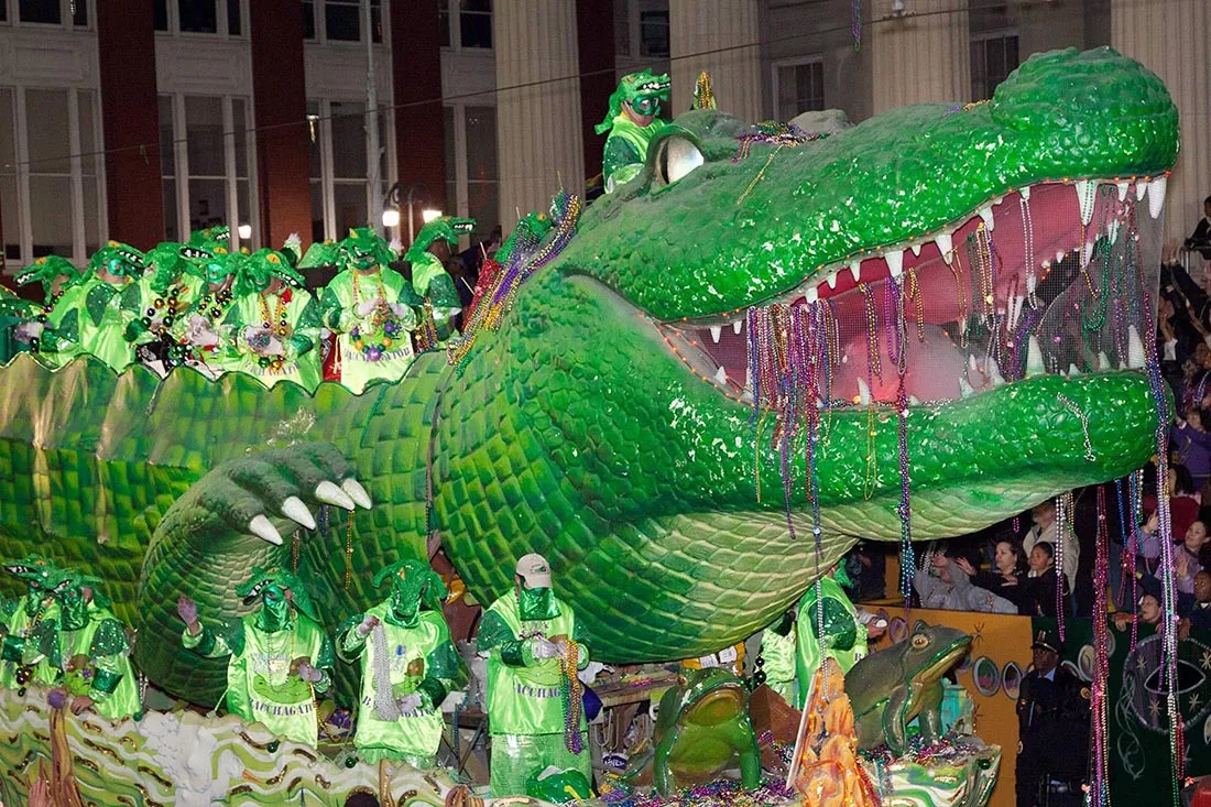 The People Enjoying the Mardi Gras on New Orleans Streets
