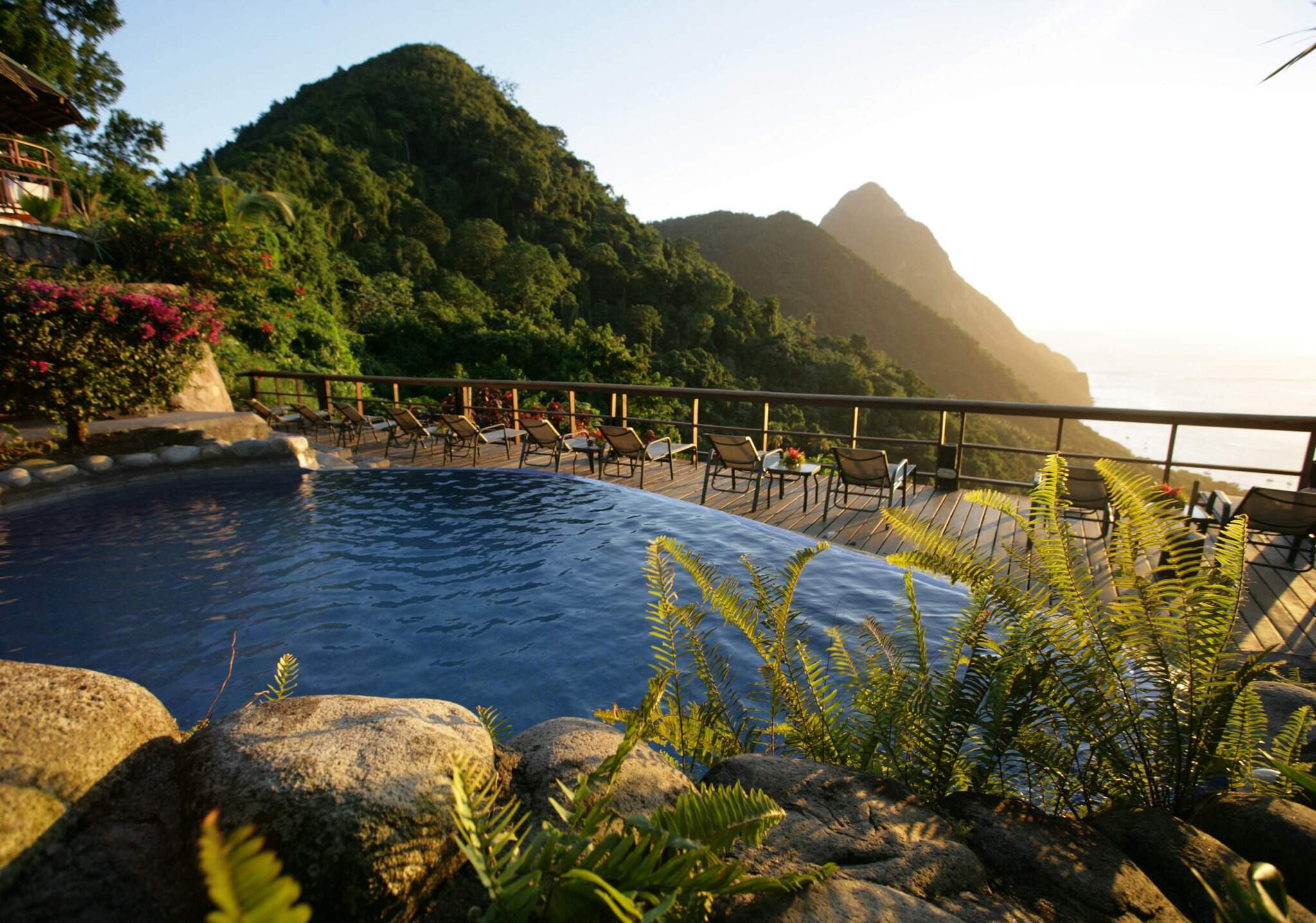Enjoy the Beauty of the Piton Mountains from Infinity Pool