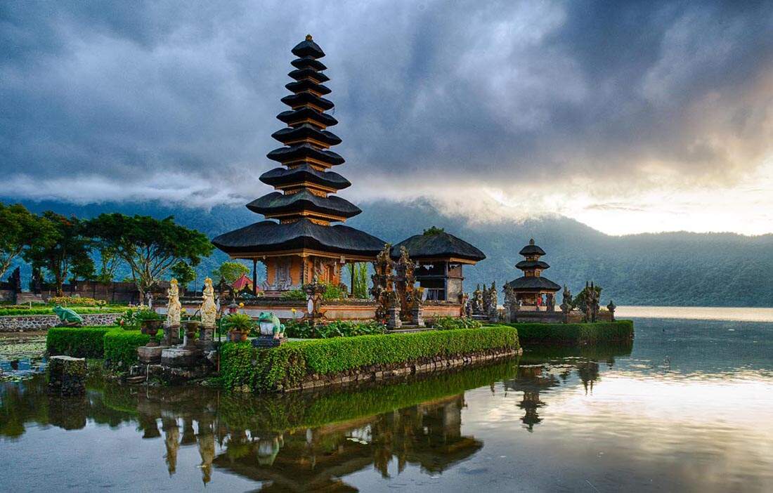 Pura Bratan Temple in Bali is a Popular Touristic Attraction